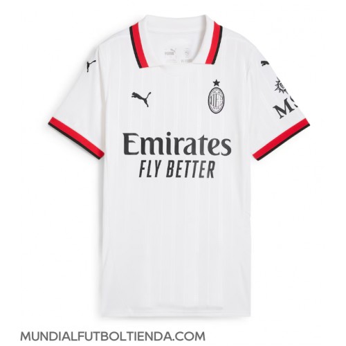 Camiseta AC Milan Segunda Equipación Replica 2024-25 para mujer mangas cortas